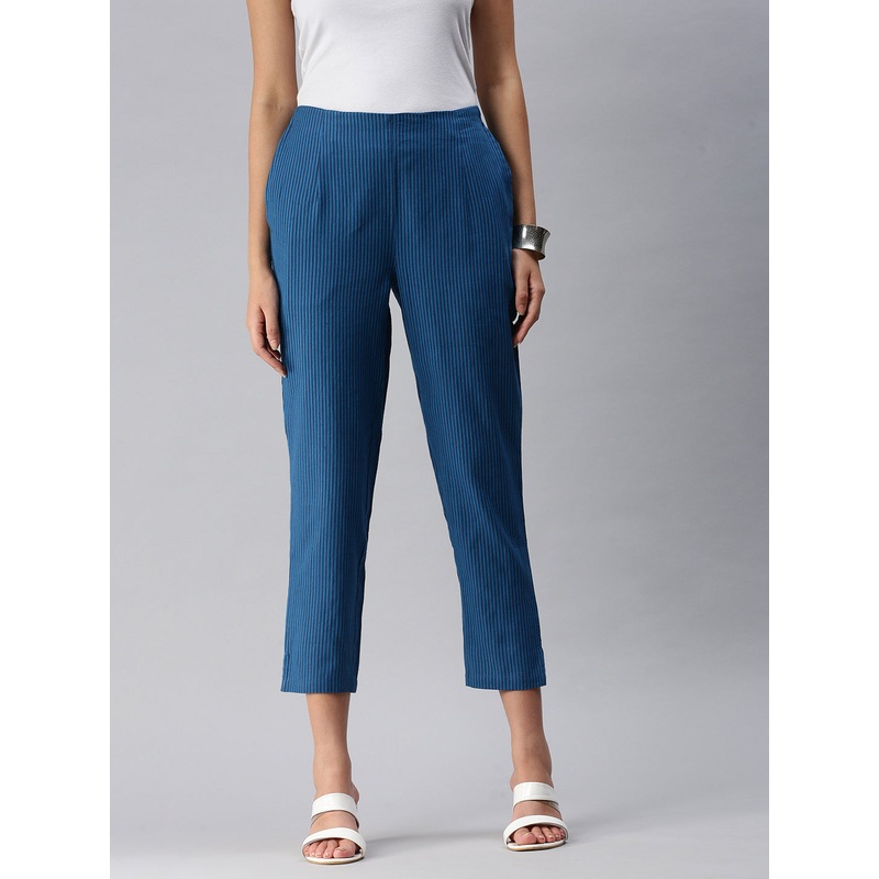 Ladies Straight Pant Indigo Blue