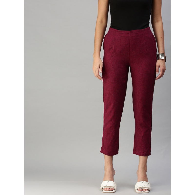 Ladies Straight Pant Maroon|S|M|L|XL|XXL|Maroon|LWBSPSOF13200007