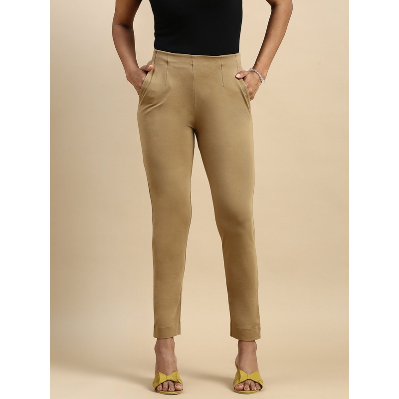 Super Stretch Kurti Pant-Golden Beige
