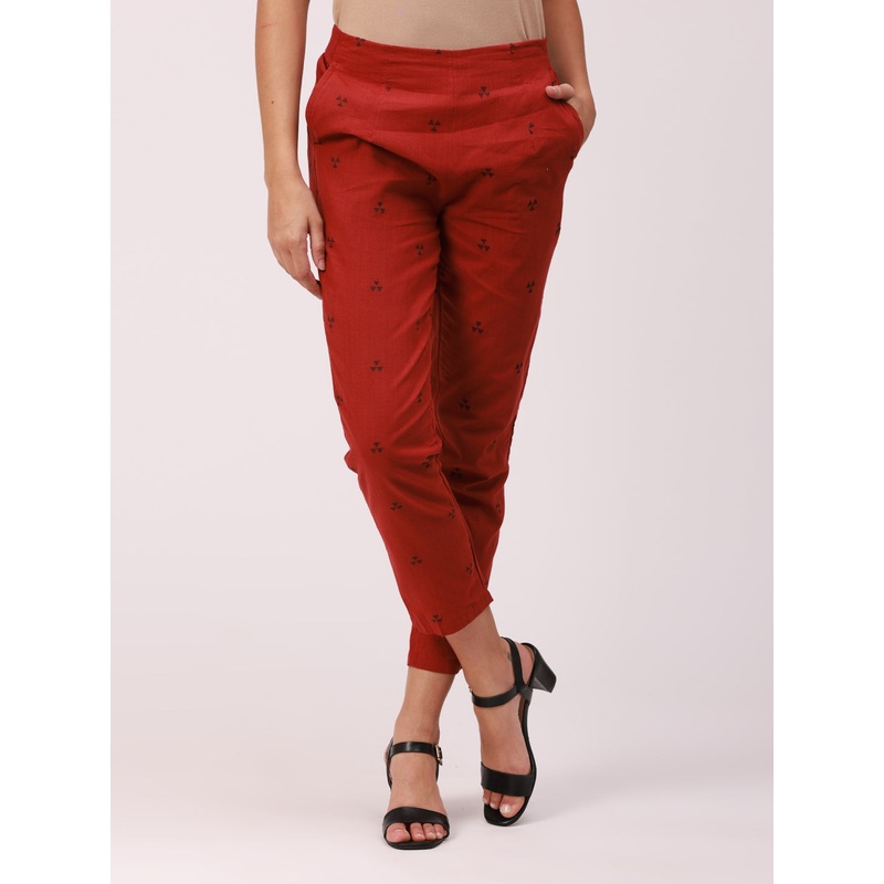 Women’s Cigarette Pant Maroon|S|M|L|XL|XXL|3XL|Maroon|LWBCPYDF14146007