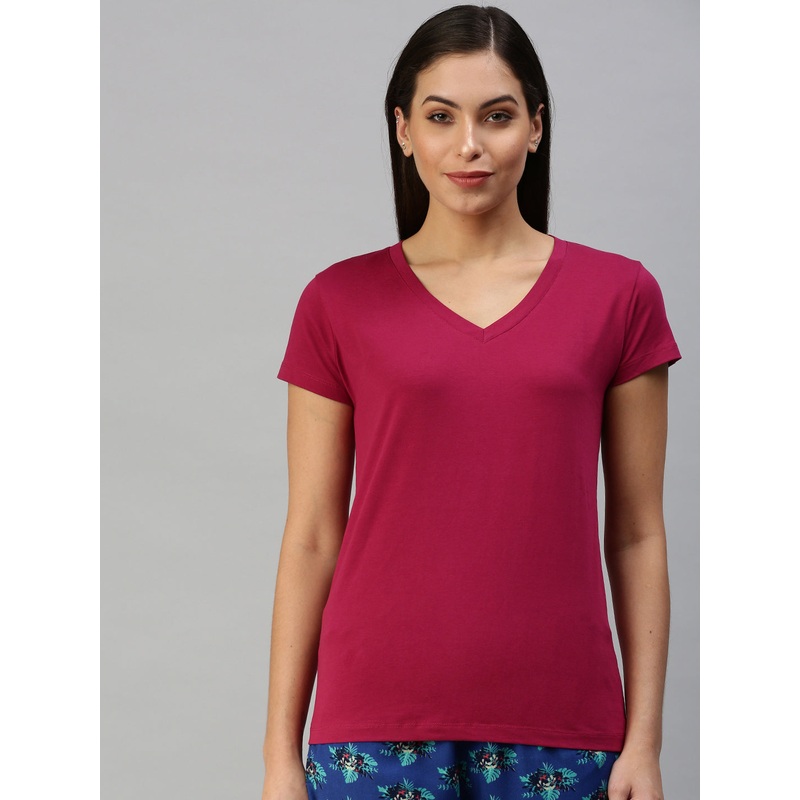 Women’s Half Sleeve Top Mauve|S|M|L|XL|XXL|Mauve|LKTHSSOC1063045