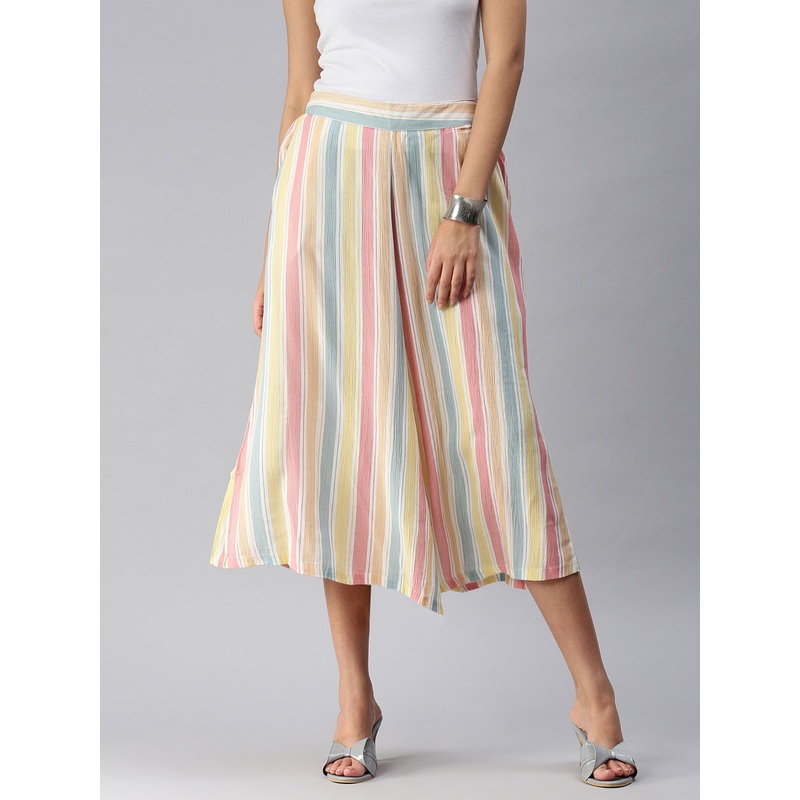 Womens Printed Culottes Light Pink