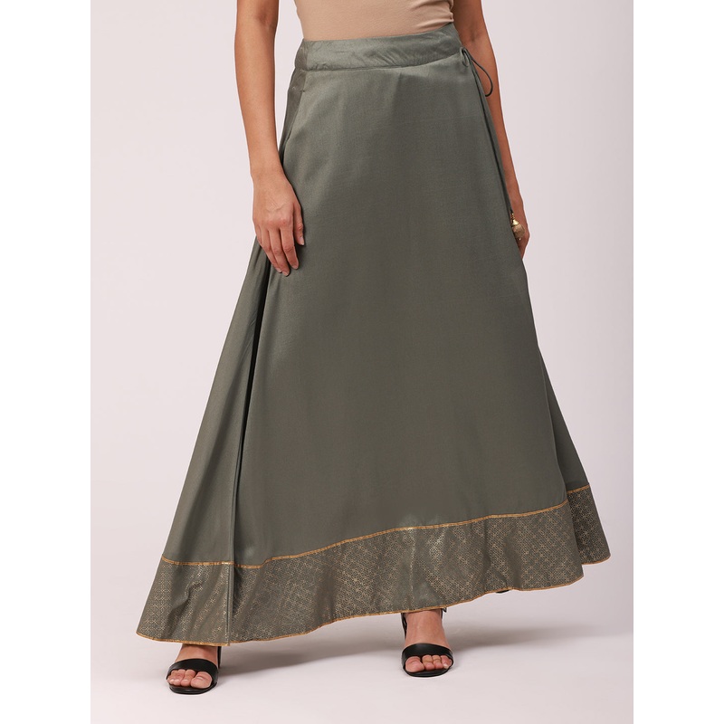 Womens Printed Skirt Sea Green