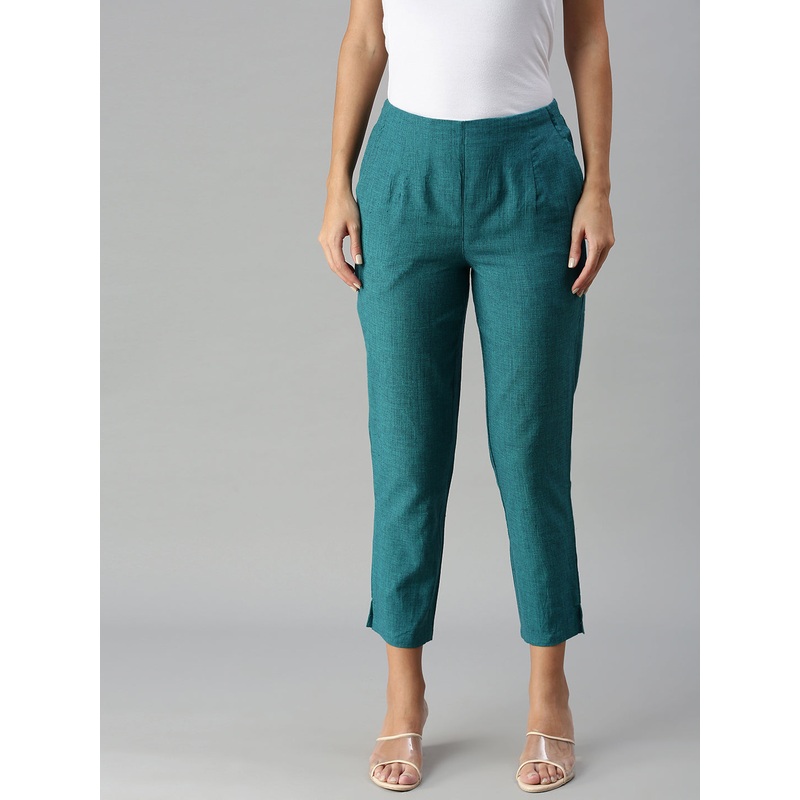 De Moza Ladies Straight Pant Bottle Green