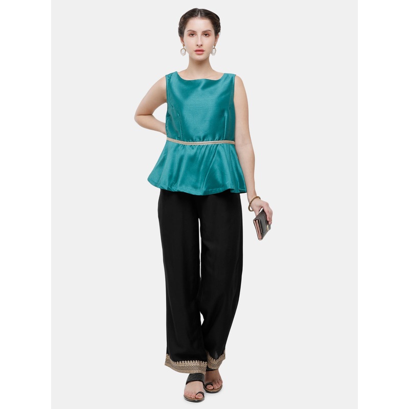 De Moza Womens Printed Palazzo Black