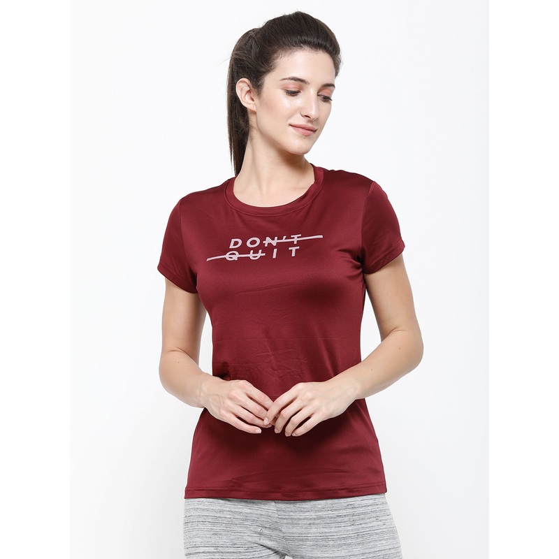 Ladies Active Wear T-Shirt Wine