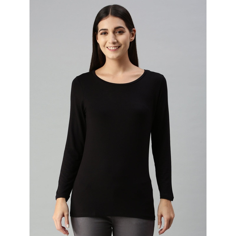 Ladies Full Sleeve Active-T-Shirt Black