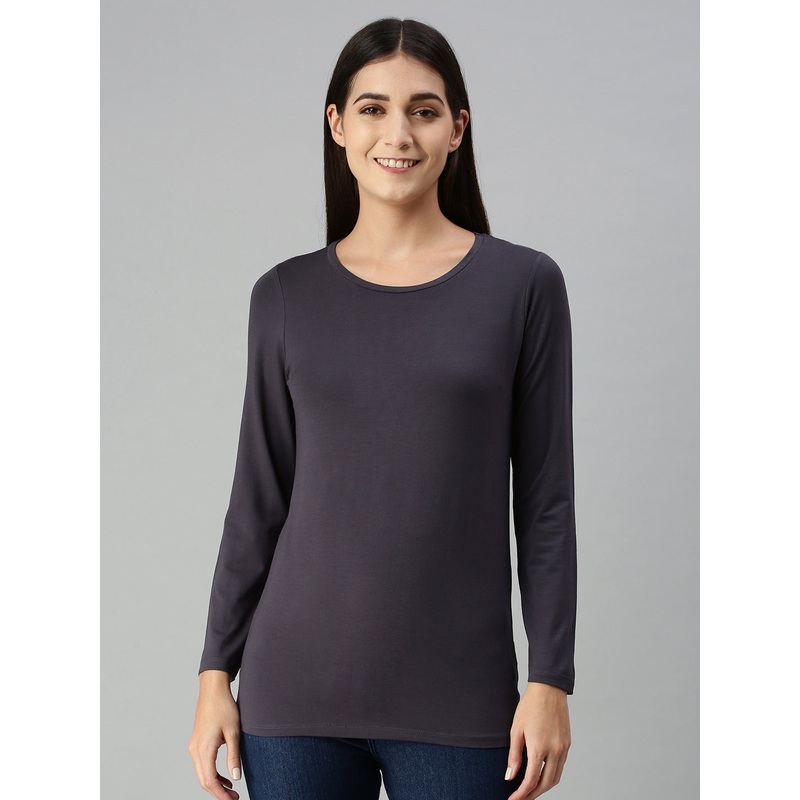 Ladies Full Sleeve Active-T-Shirt Grey