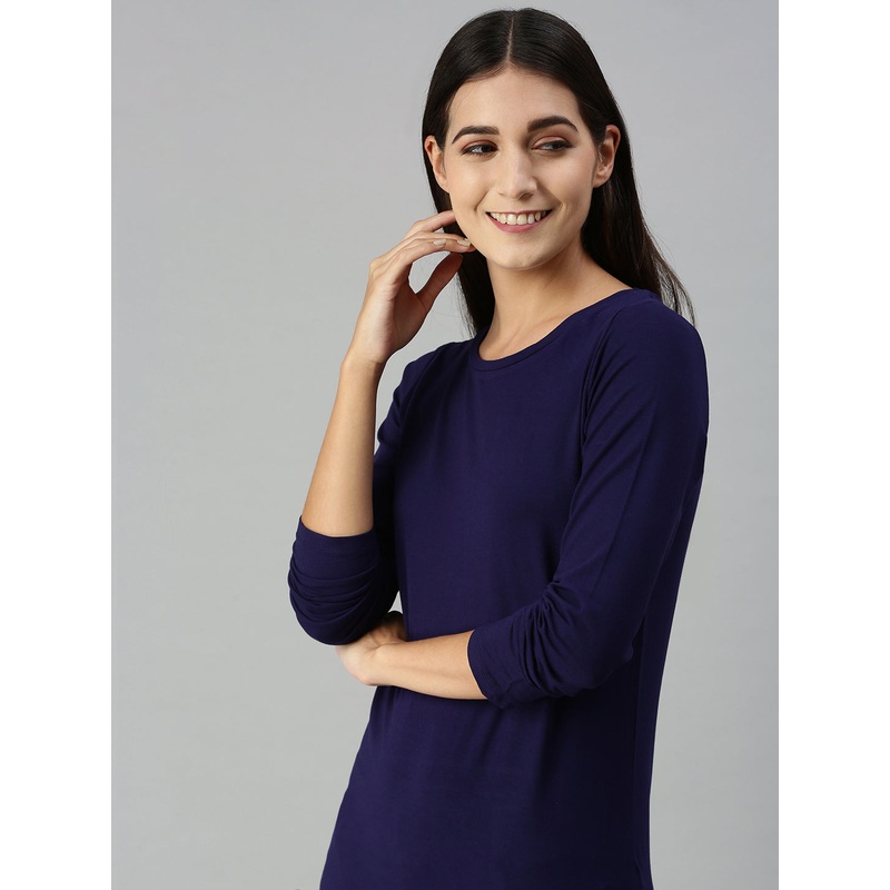 Ladies Full Sleeve Active-T-Shirt Navy Blue