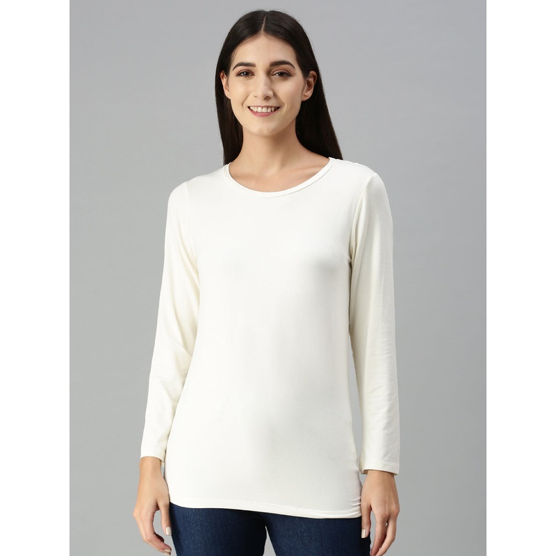 Ladies Full Sleeve Active-T-Shirt OffWhite