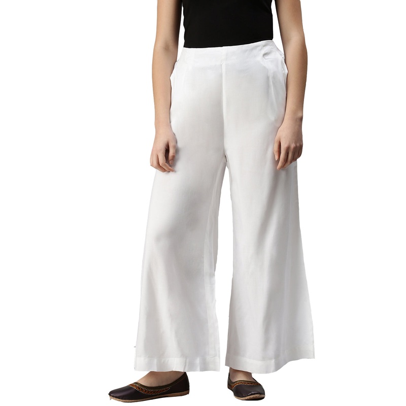 Ladies Palazzo White|S|M|L|XL|XXL|3XL|White|LWBPZSOWC3009011