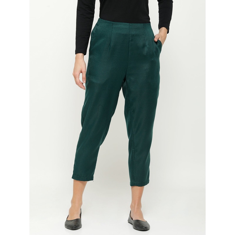 Ladies Straight Pant Bottle Green