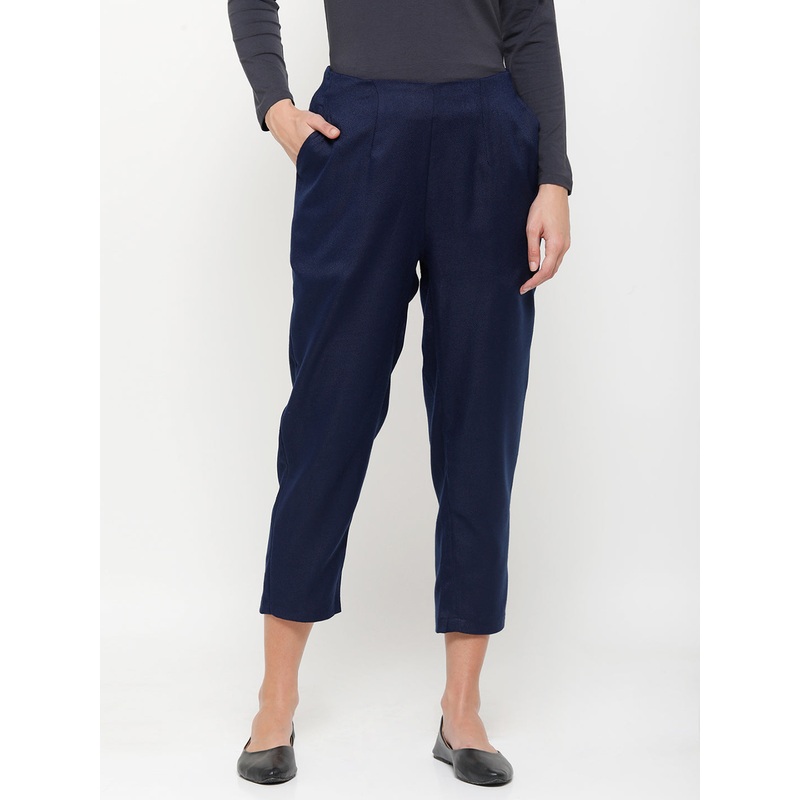 Ladies Straight Pant Navy Blue