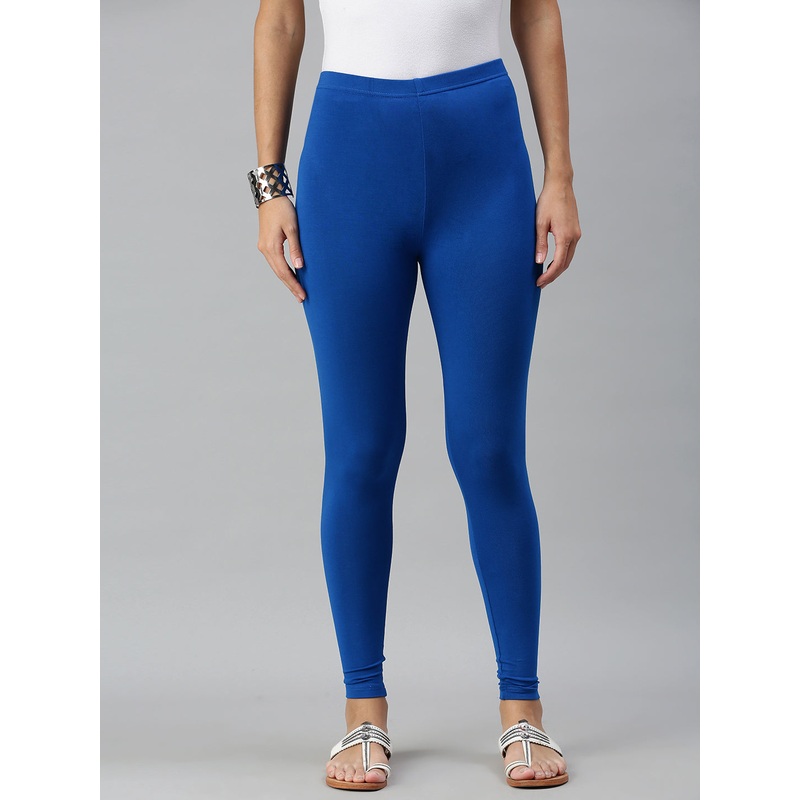 Ladies Superior Ankle Length Leggings Cobalt Solid Viscose
