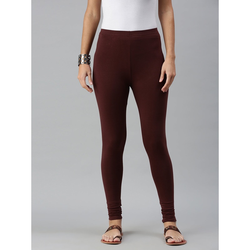 Ladies Superior Chudidhar Leggings Coffee Brown Solid Cotton