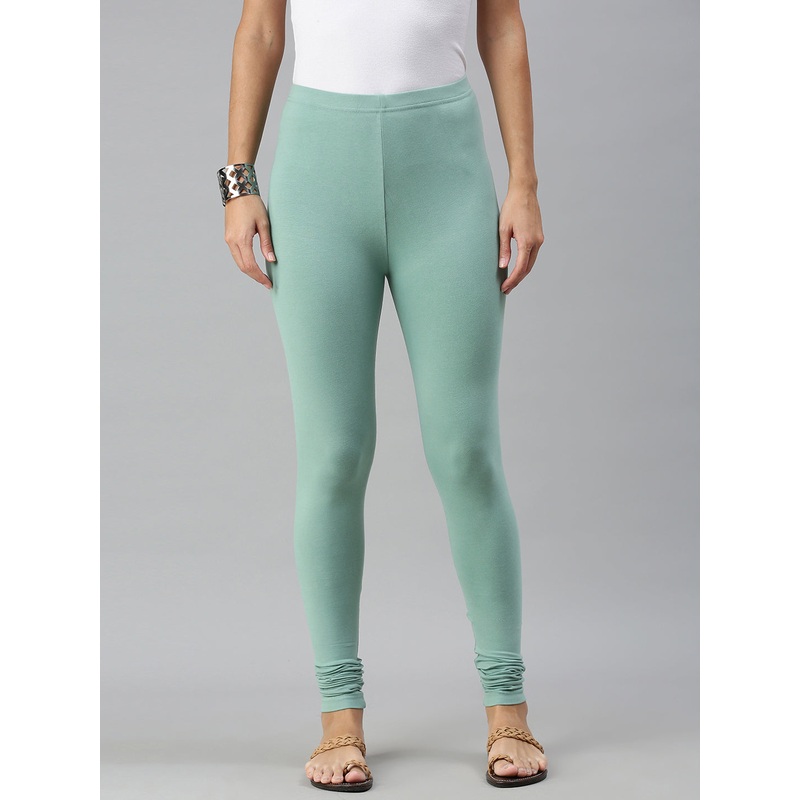 Ladies Superior Chudidhar Leggings Light Petrol Solid Cotton