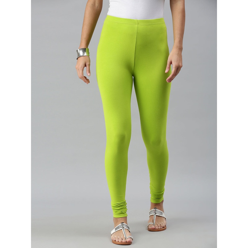 Ladies Superior Chudidhar Leggings Lime Solid Cotton