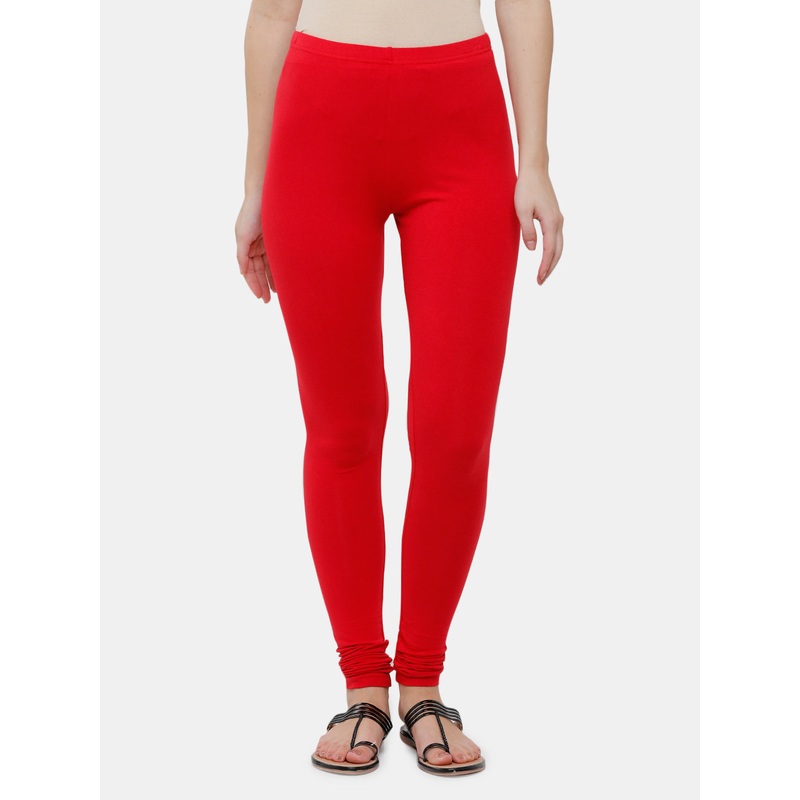 Ladies Superior Chudidhar Leggings True Red Solid Cotton