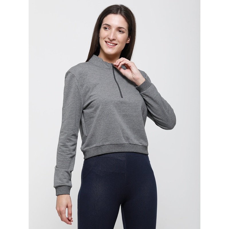 Ladies Sweatshirt Anthra Melange
