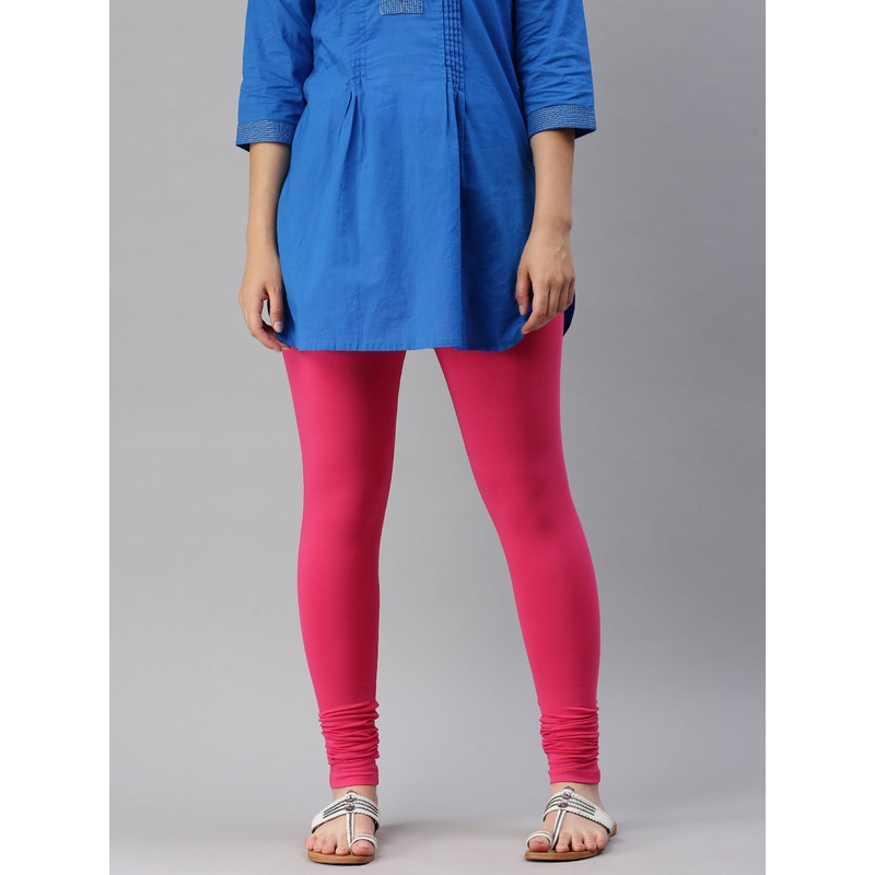 Women’s Chudidhar Leggings Light Fuchsia Solid Cotton