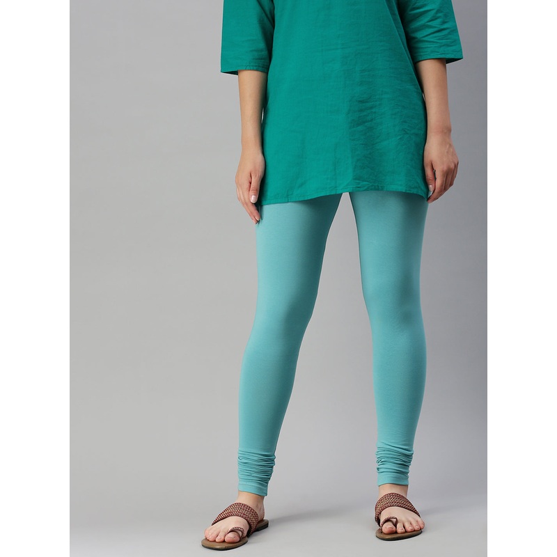 Women’s  Chudidhar  Leggings Petrol Solid Cotton