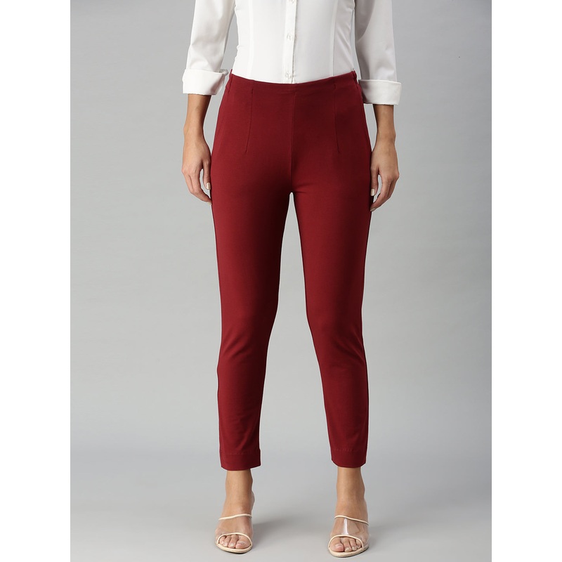 Women’s Cigarette Pant Maroon|S|M|L|XL|XXL|3XL|Maroon|LKBCPSOC2015007