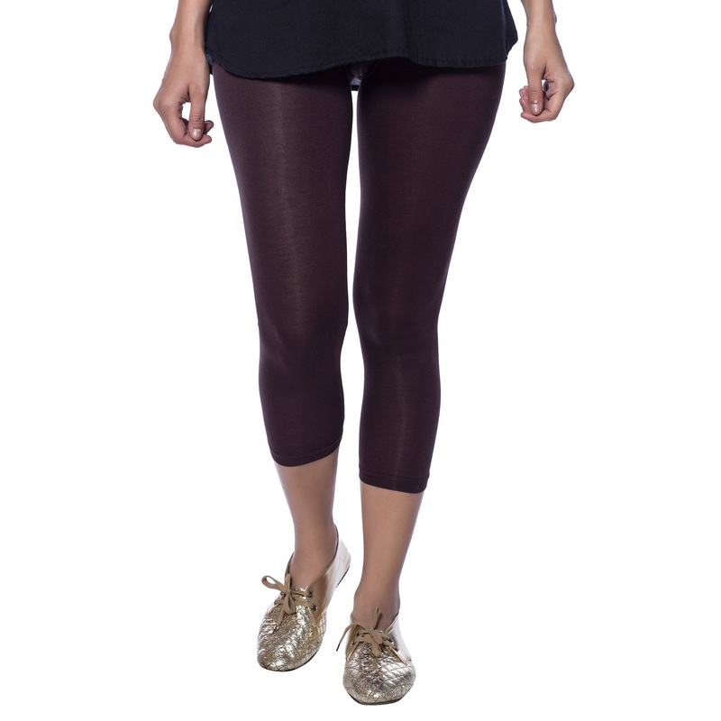 3/4th Leggings-Brown|Brown|S|M|L|XL|XXL|3XL|4XL|LLG3LSOPC2010003