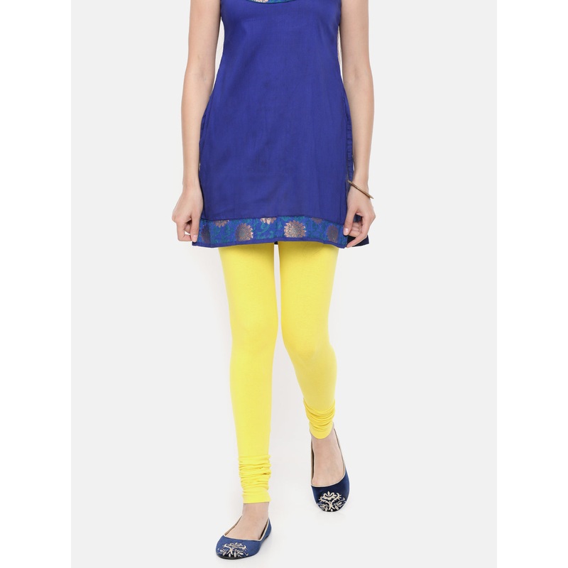 Churidar Leggings-Lemon Yellow