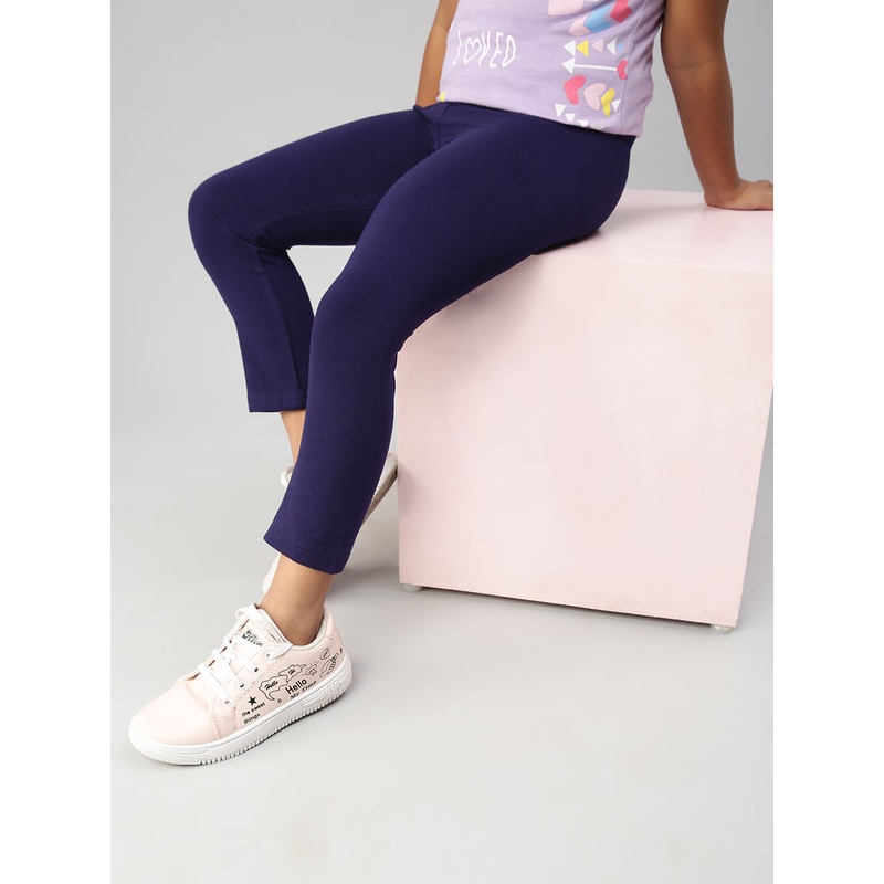 Girls 3/4th Leggings Dark Navy Blue