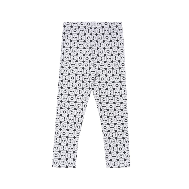 Kids – Girls Printed Ankle Length Leggings Cotton Dark Grey
