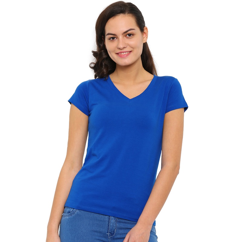 Ladies T-shirt Half Sleeve-Cobalt
