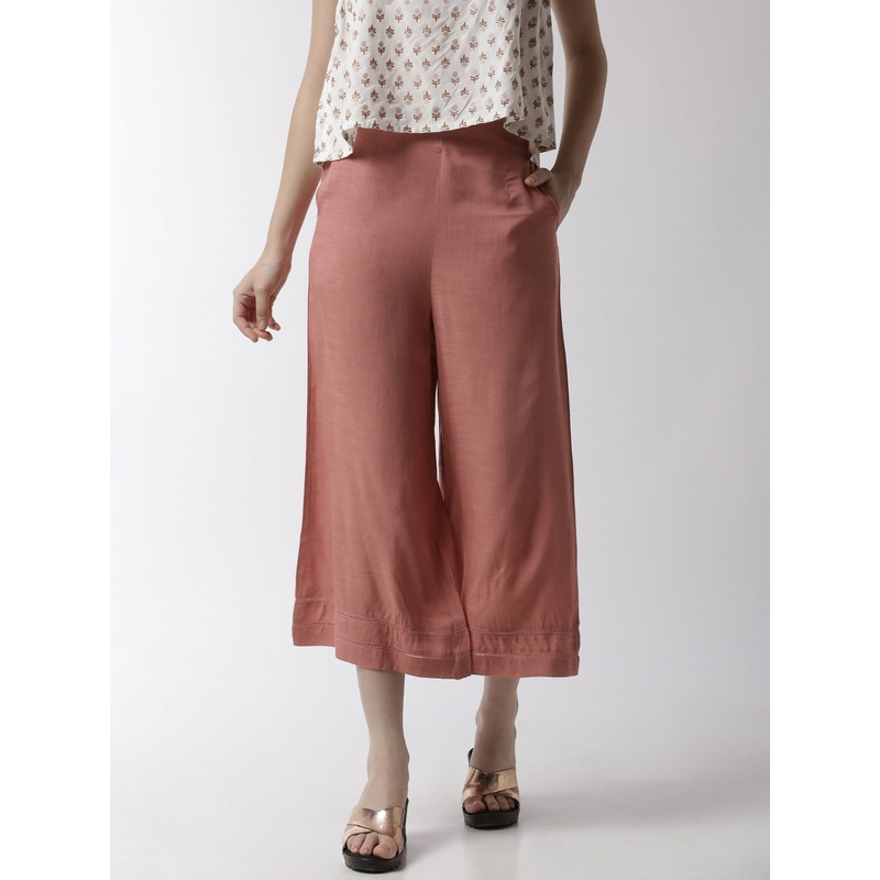 Women’s Crop Palazzo   Rayon Coral