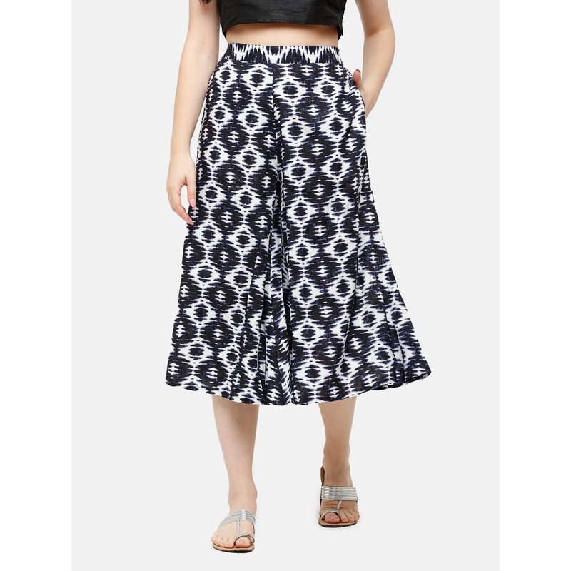 Women’s Culottes  All Over Print Rayon Indigo Blue