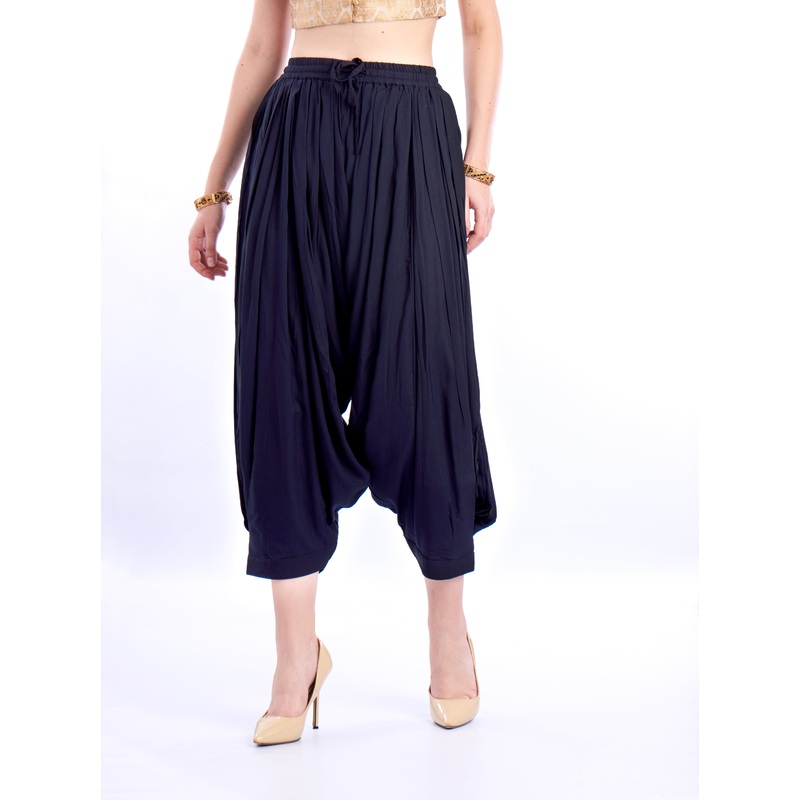 Women’s Dhoti Pant  Solid Rayon Navy Blue
