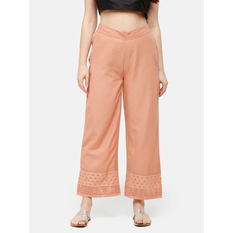 Women’s  Palazzo  Embrodry Cotton Duskey Pink