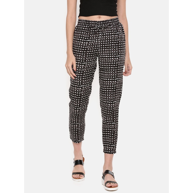 Women’s Printed Straight Pant  Rayon Black