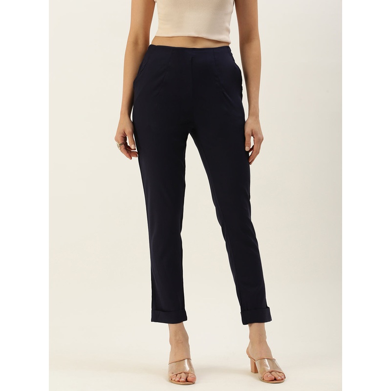 Womens Cigarette Pant Dark Navy Blue