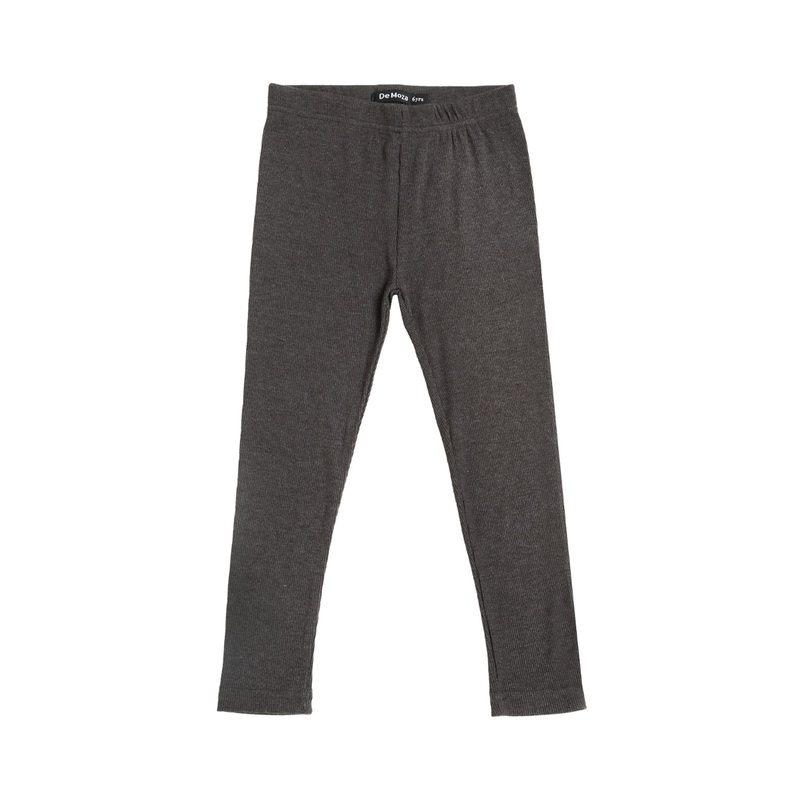 Kids – Girls Ankle Length Leggings Solid Cotton Anthra Melange