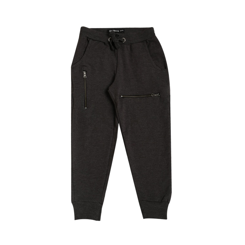 Kids – Girls Jogger  Solid Cotton Anthra Melange