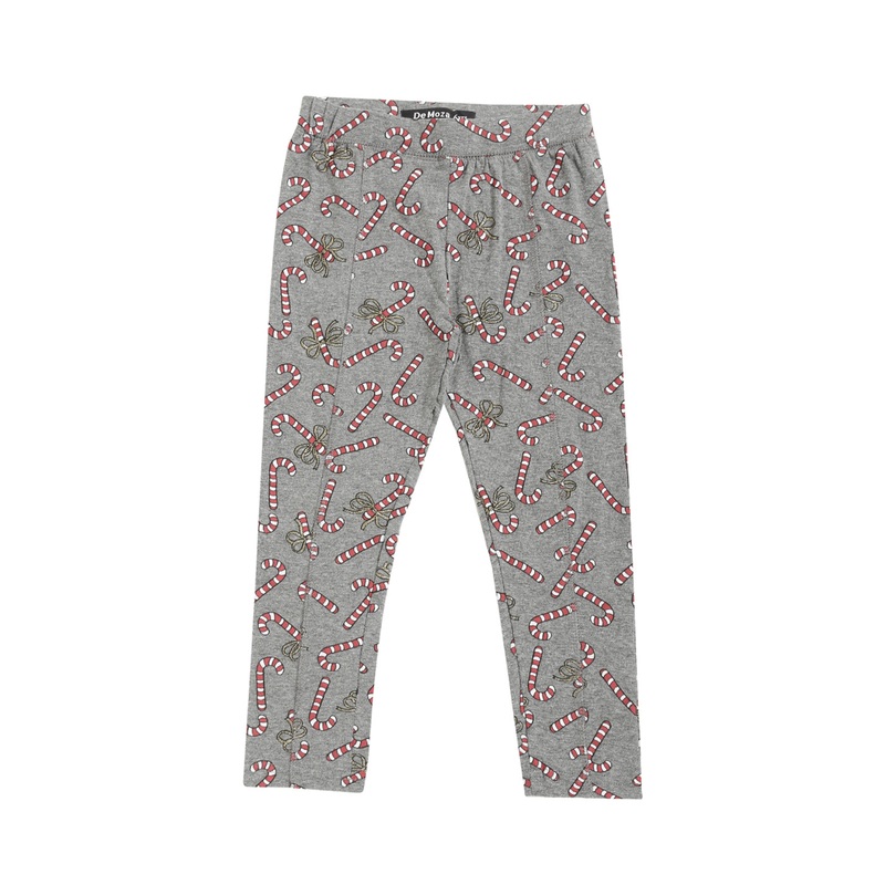 Kids  Girls Printed Ankle Leggings Anthra Melange