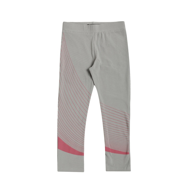 Kids – Girls Printed Ankle Length Leggings Cotton Grey