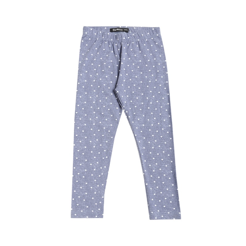 Kids – Girls Printed Ankle Length Leggings Cotton Indigo Blue