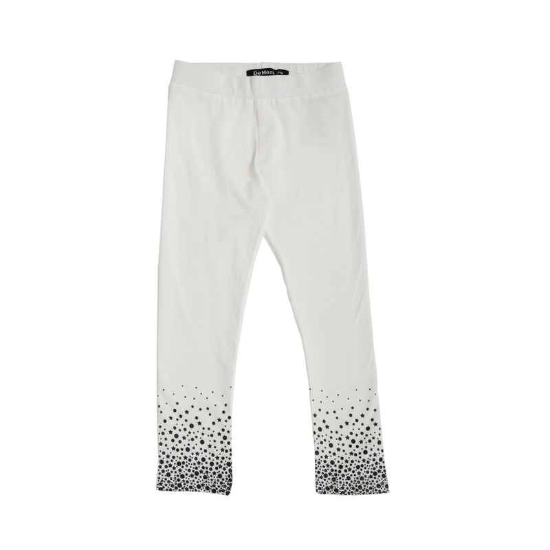 Kids – Girls Printed Ankle Length Leggings Cotton Offwhite
