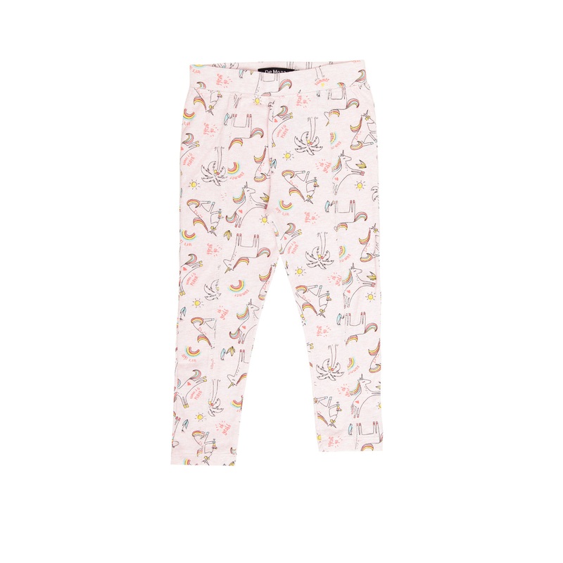 Kids – Girls Printed Leggings Pink Melange