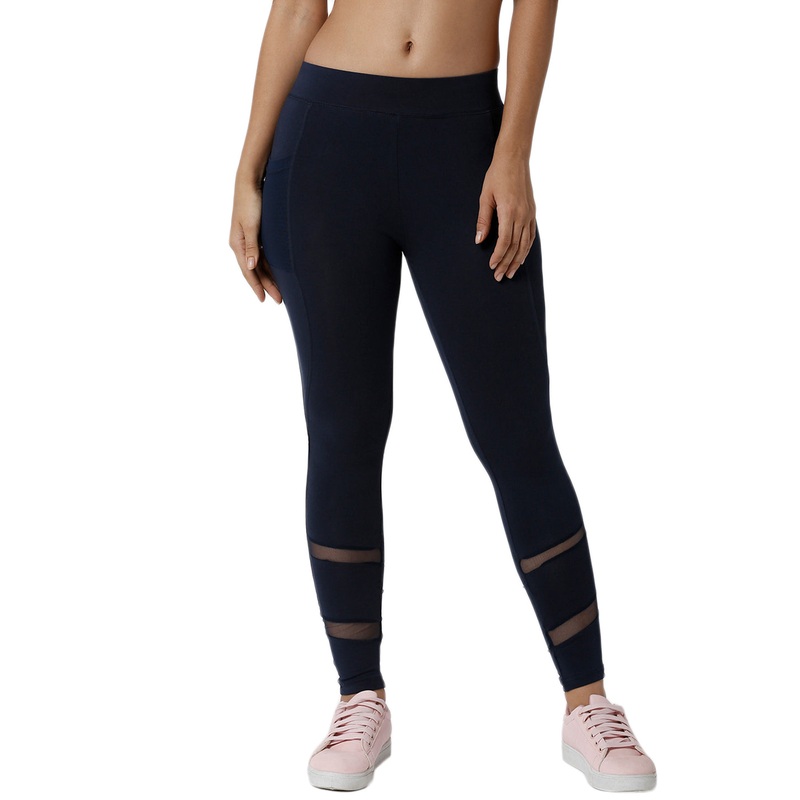 Ladies Mesh Dark Navy Blue Phone Pocket Active Wear