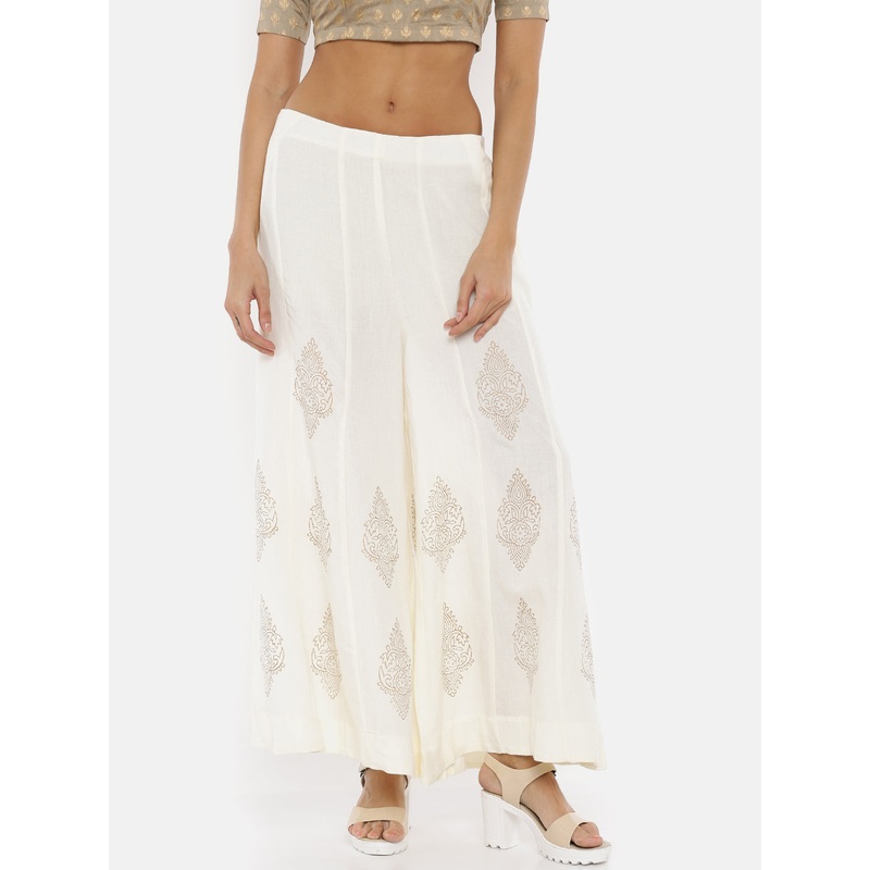 Ladies Printed Offwhite Palazzo