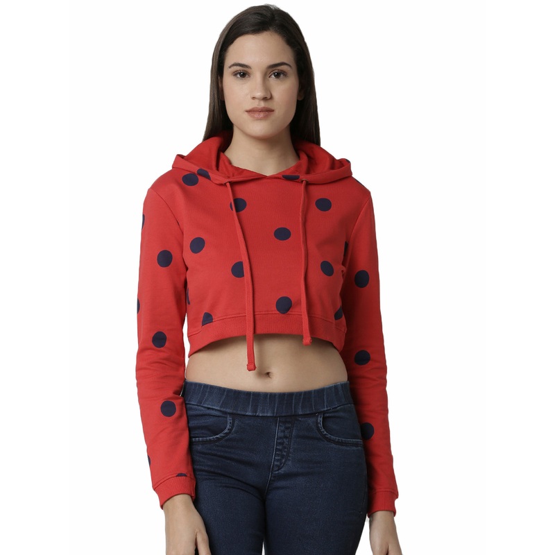 Ladies Red full sleeve Sweat Shirt