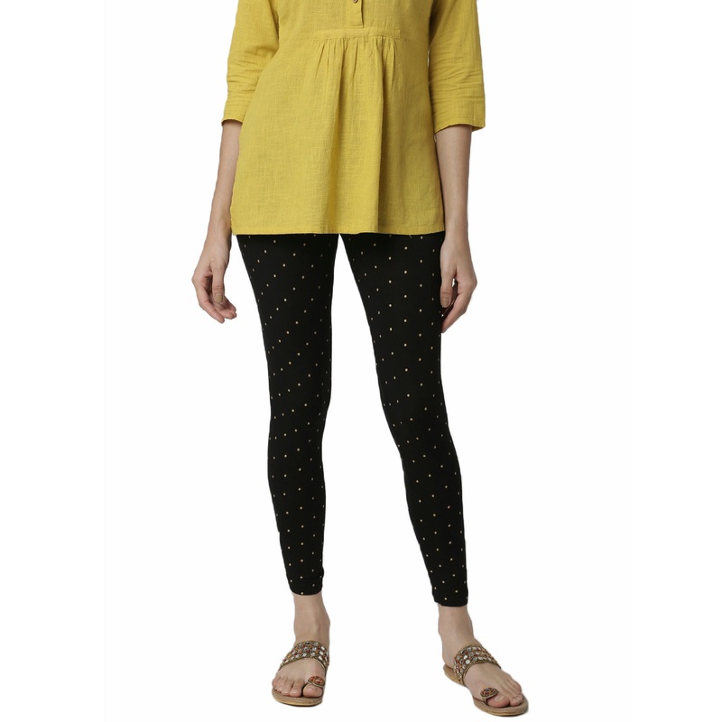 Women’s Ankle Length Leggings PrintedViscose Black