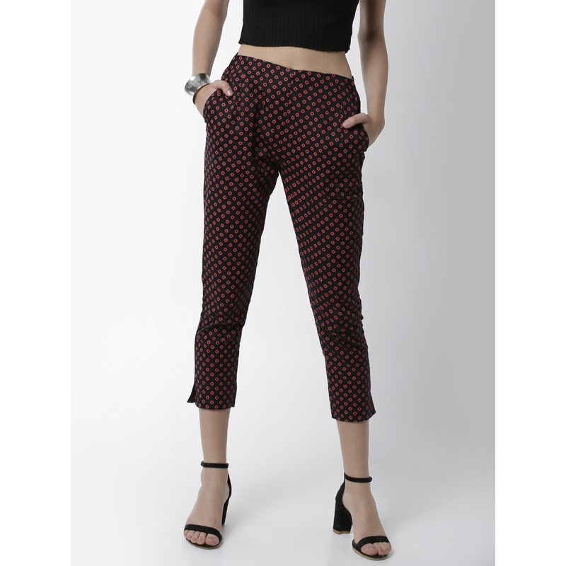 Women’s Cigarette Pant  All Over Print Cotton Red