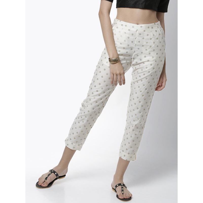 Women’s Cigarette Pant  PrintedPolyester Offwhite